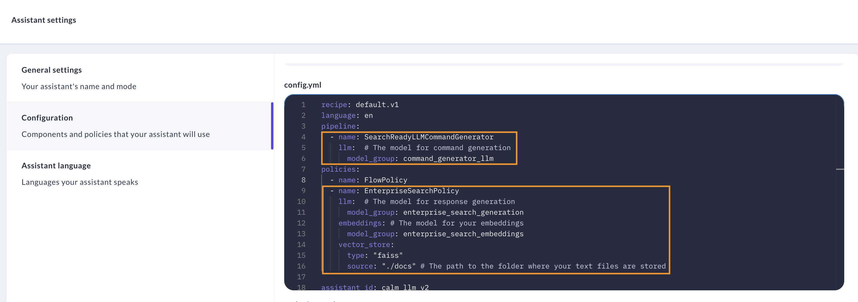 Edit config.yml for enterprise search