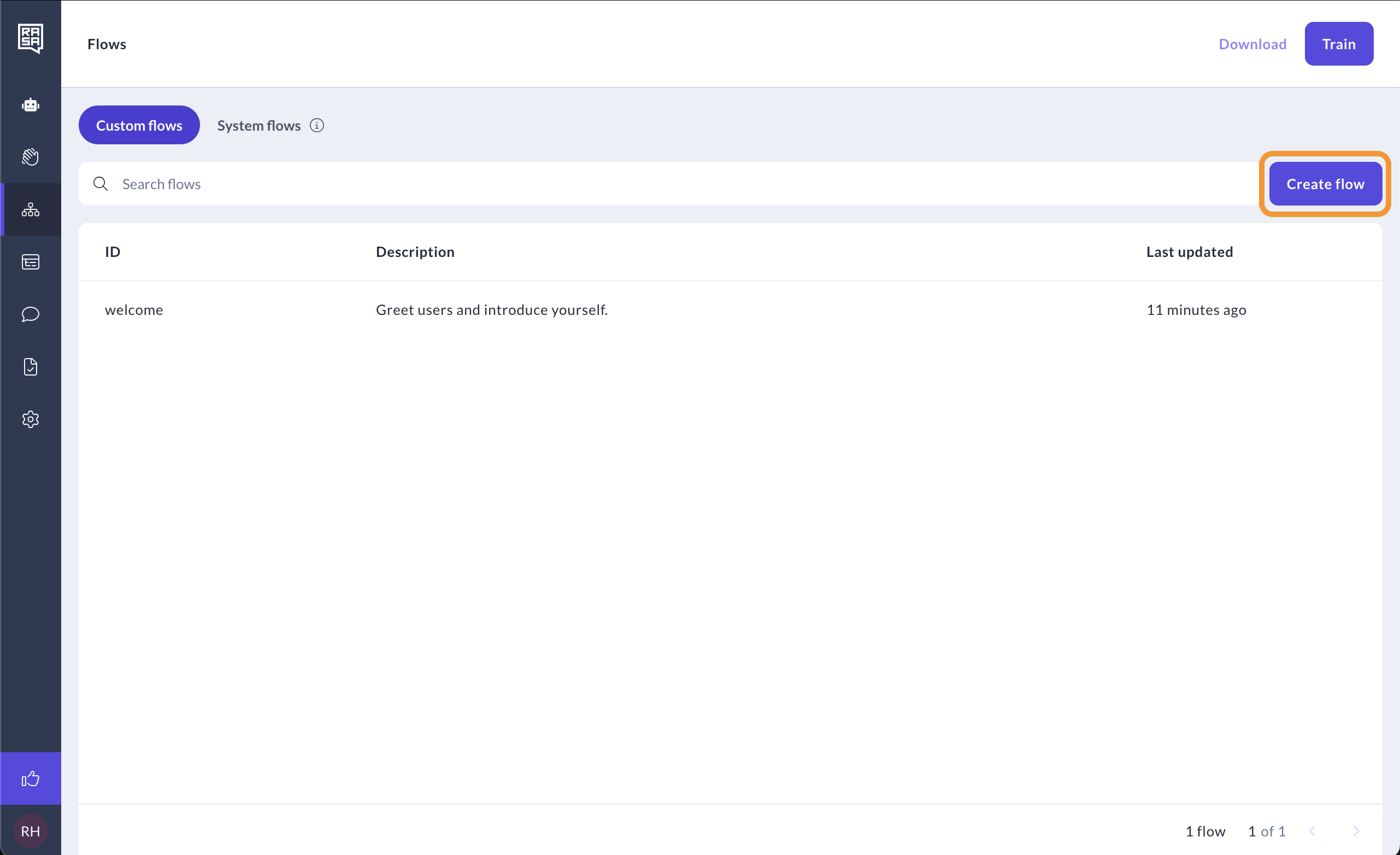 Create Flow Button