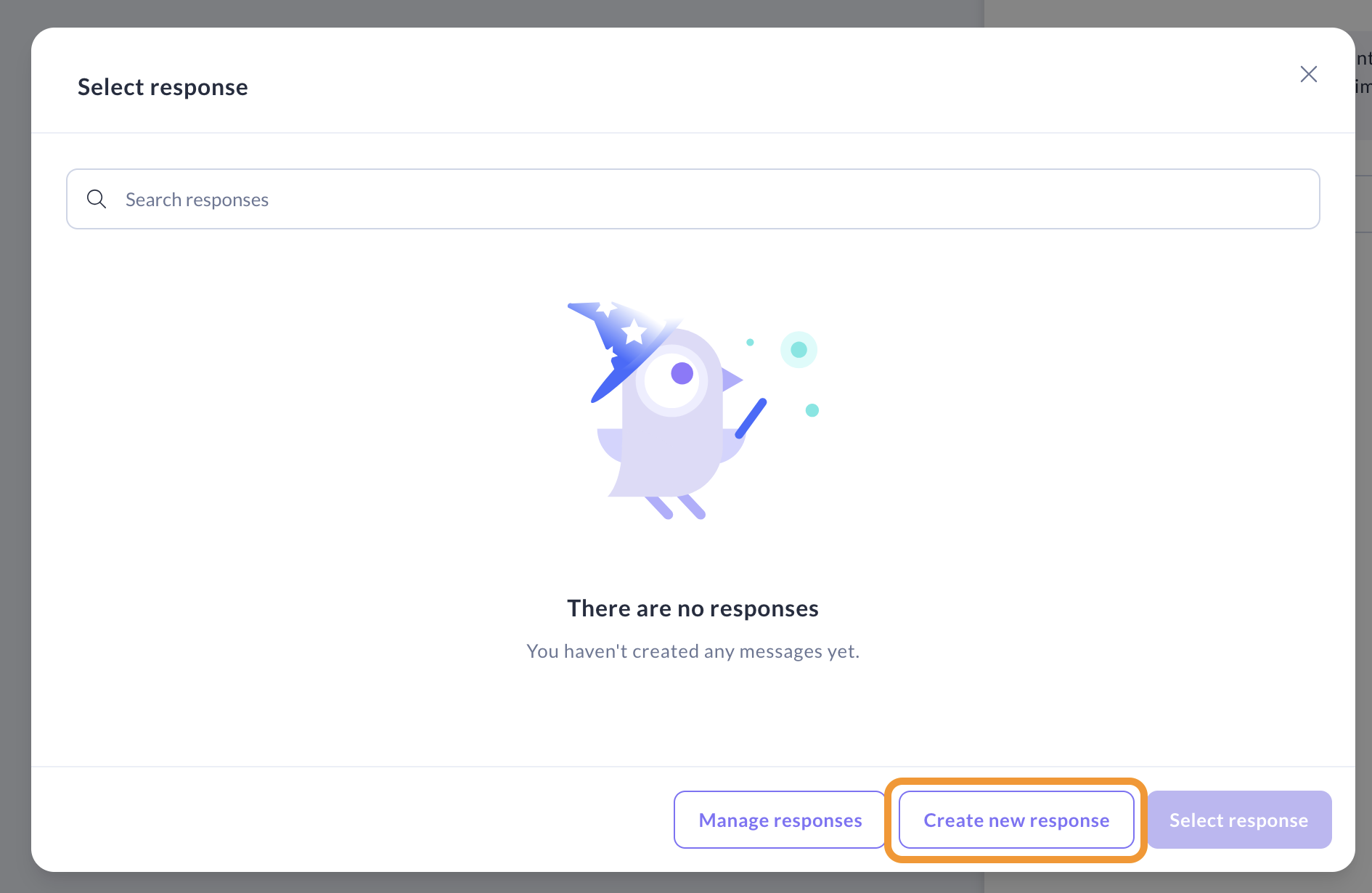 Create New Response Modal