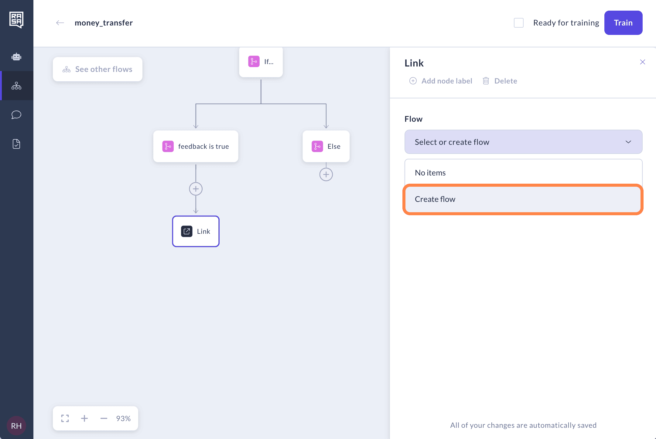 Choose the target flow