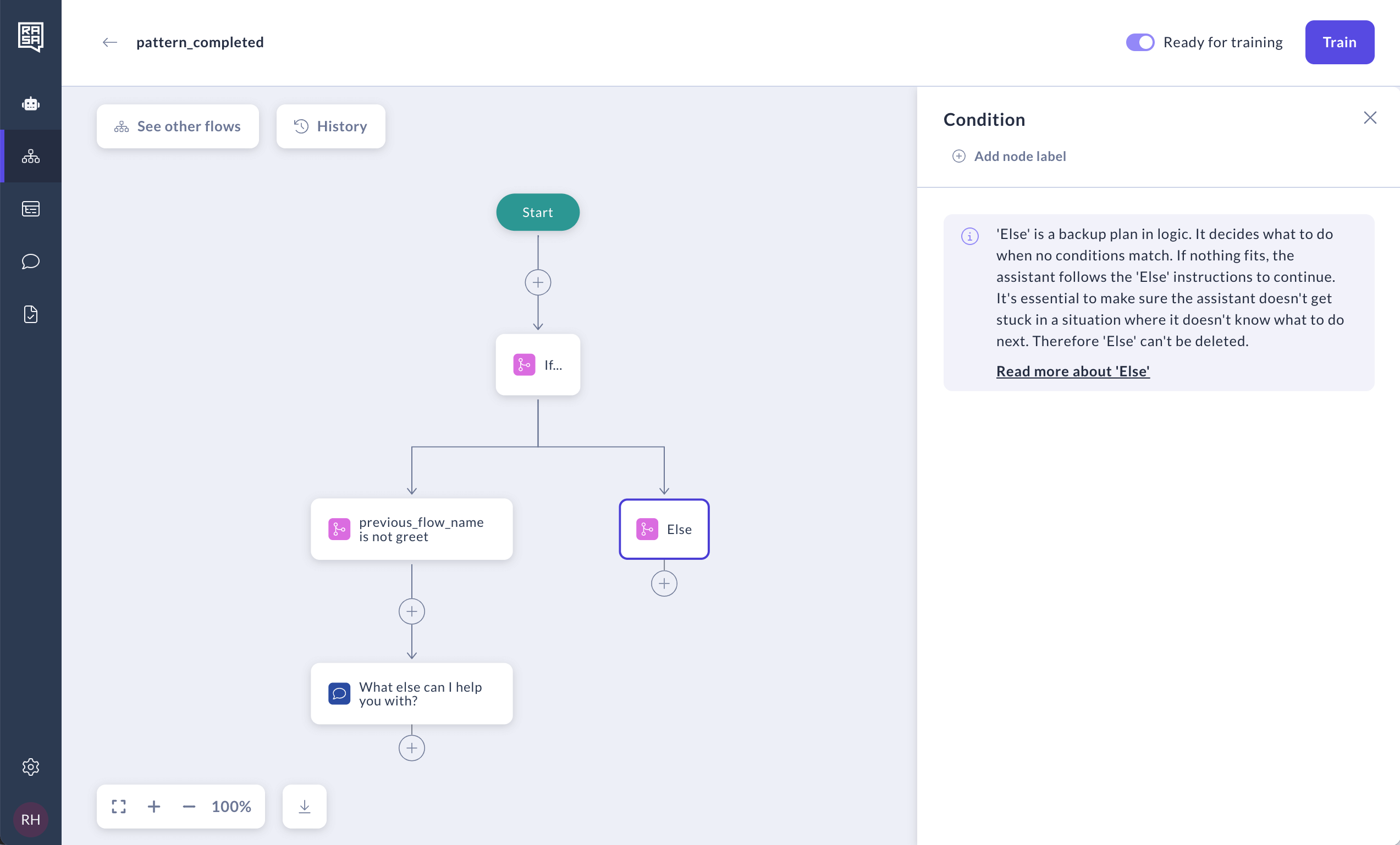 Add the Else Branch for Pattern Completed