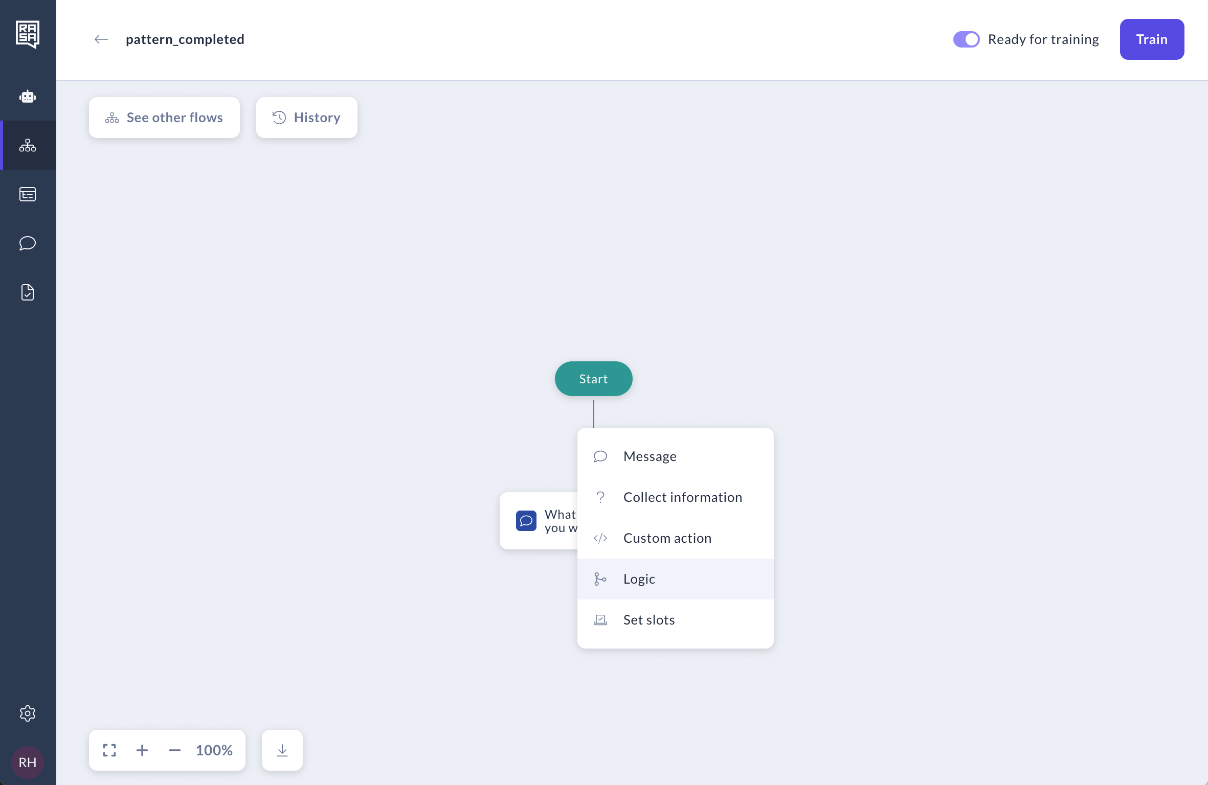 Skip Question in Pattern Completed Flow