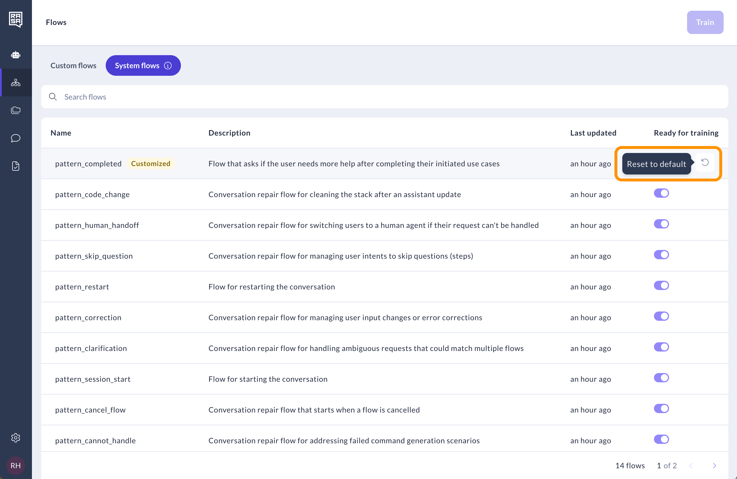 View Tagged Customized System Flows